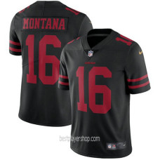 Youth San Francisco 49ers #16 Joe Montana Authentic Black Alternate Vapor Jersey Bestplayer